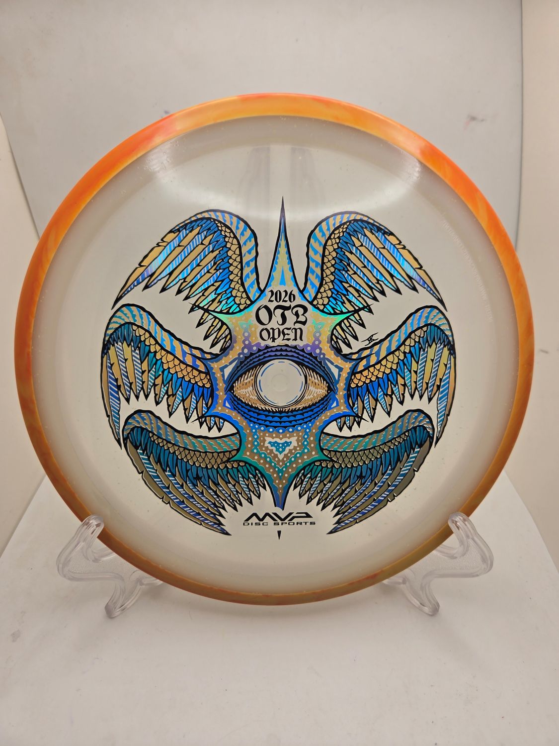 Axiom Discs Particle Proton Soft Rhythm Clear with Swirly Orange Rim 174g