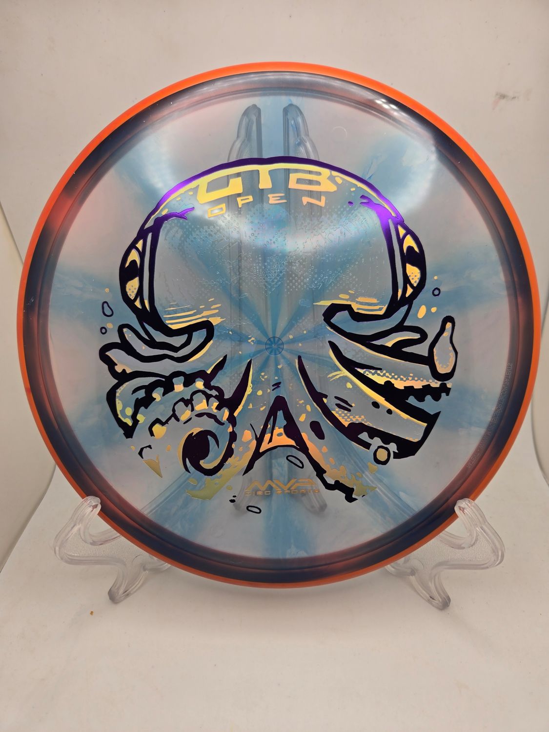 Axiom Discs OTB Open 2026 Series Proton Soft Proxy Blue Burst with Orange Rim 174g
