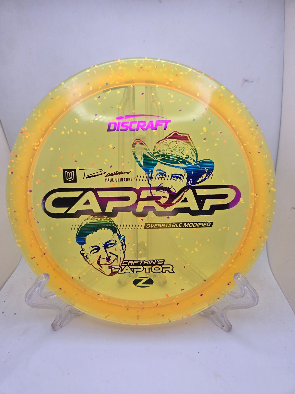 Discraft Discs Limited Edition "Faces" Paul Ulibarri Captain's Raptor Z Confetti Orange 173-174g
