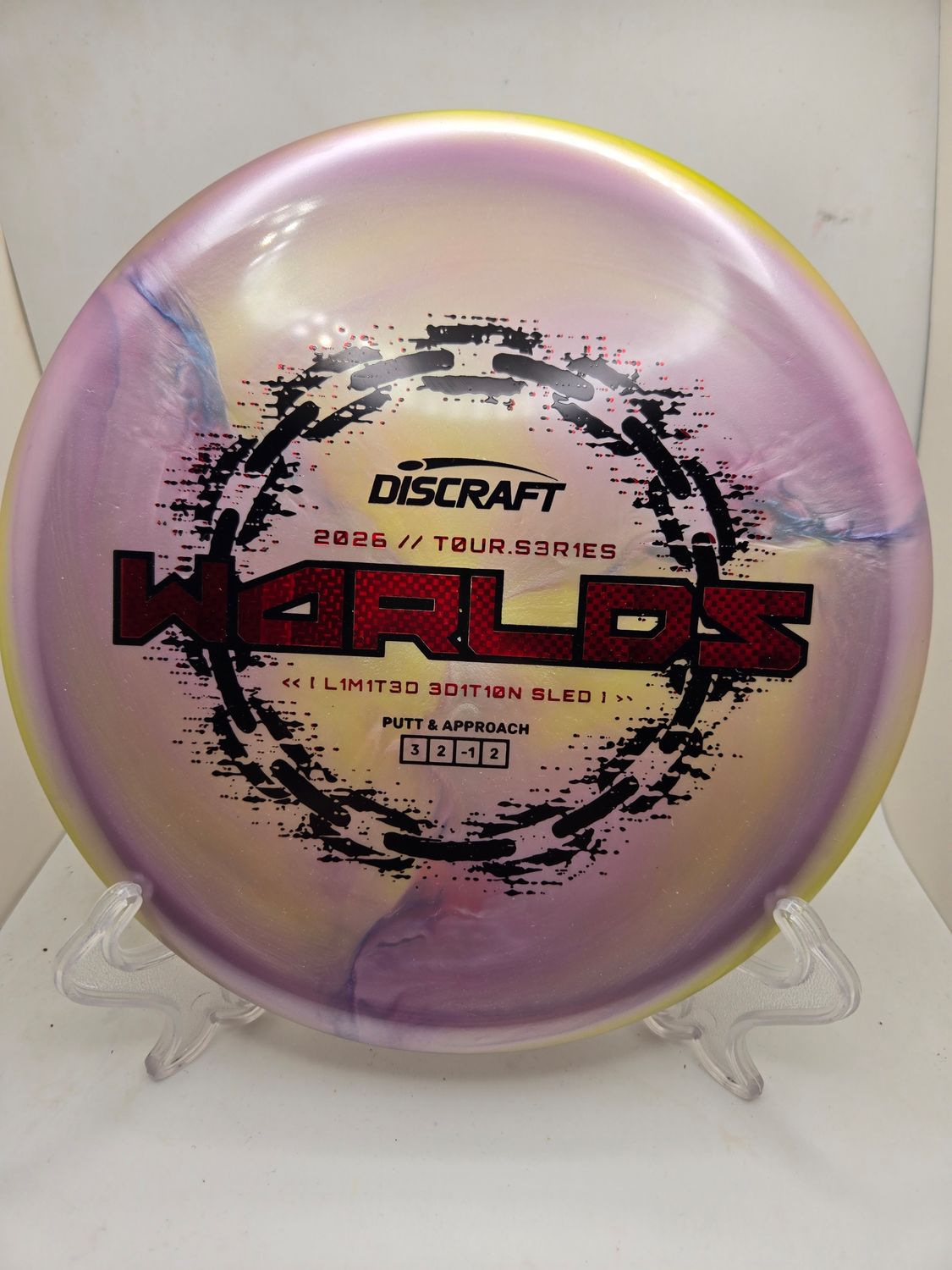 Discraft Discs 2026 Worlds Tour Series Sled Light Pink with Red Stamp 175g