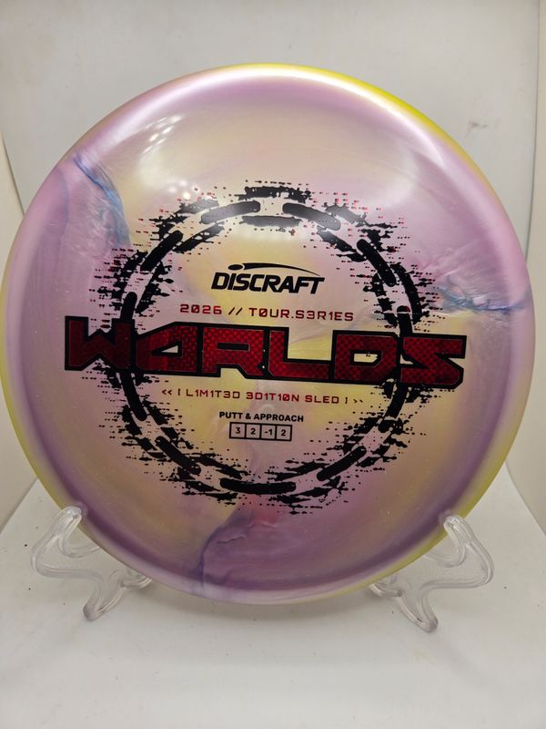 Discraft Discs 2026 Worlds Tour Series Sled Light Pink with Red Stamp 175g