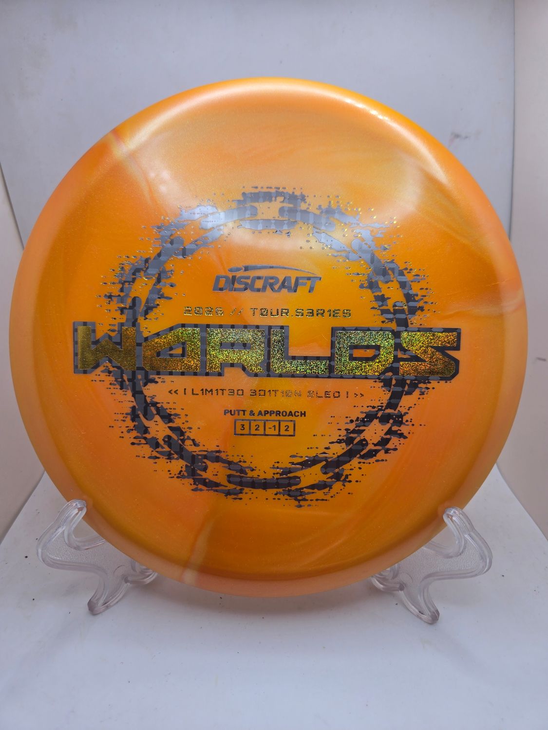 Discraft Discs 2026 Worlds Tour Series Sled Orange with Gold Sparkle Stamp 177g