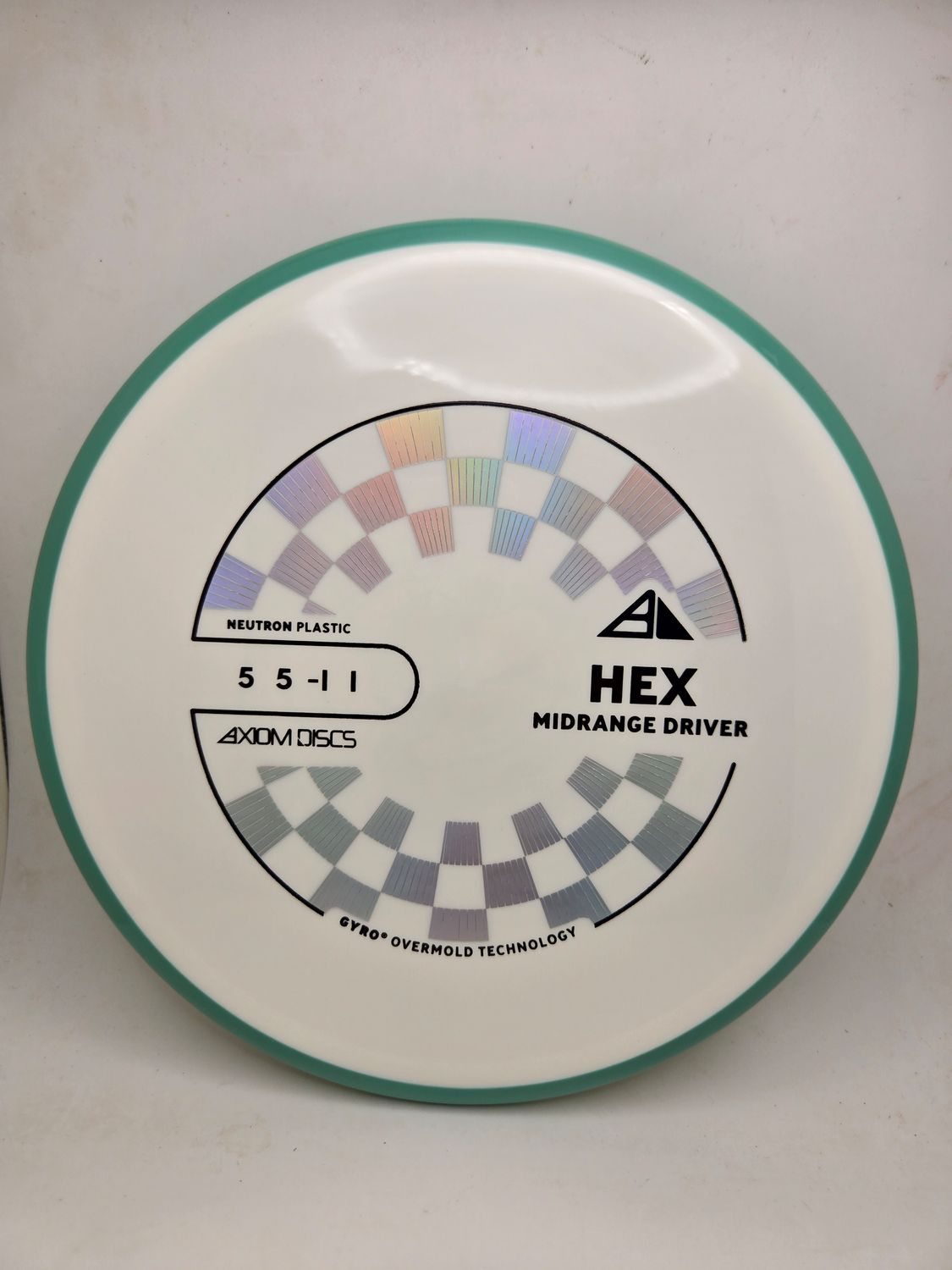 Axiom Discs Hex Neutron White with Teal Rim 176g