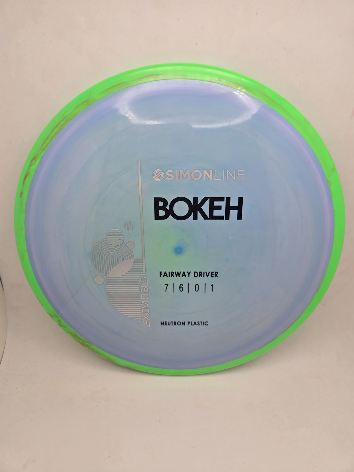 Axiom Neutron Bokeh - Stock Blue with Green Rim 168g