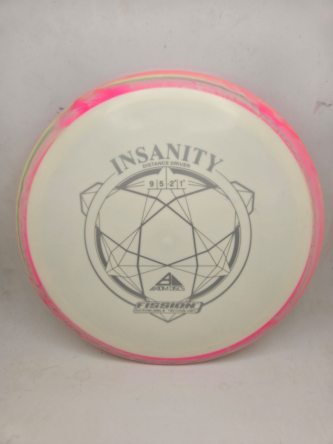 Axiom Discs Insanity White with Pink Swirly Rim Fission 146g