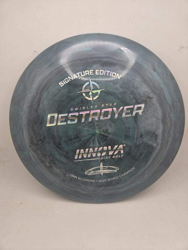 Innova Discs Swirled Star Ohn Scoggins 2025 World Champion Destroyer Grey 171g