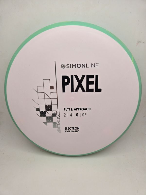 Axiom Discs- Simon Line - Electron Pixel - Stock Soft White with Teal Rim 172g
