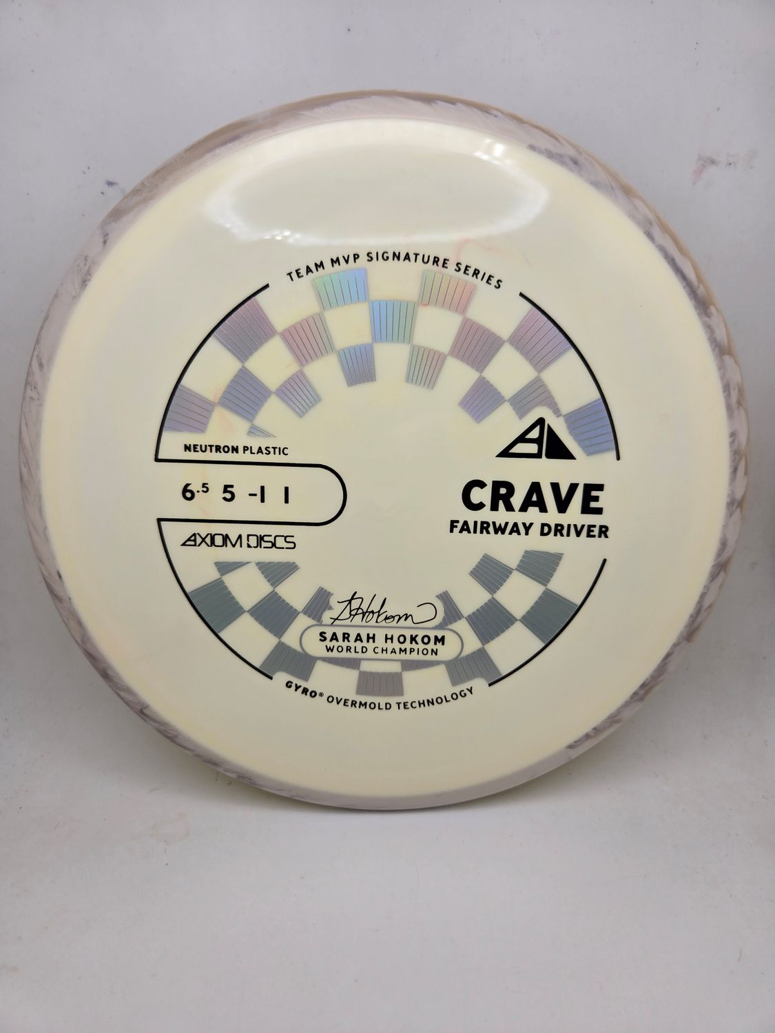 Axiom Discs Neutron Crave Sarah Hokom Light Tan Plate Grey Swirly Rim 173g