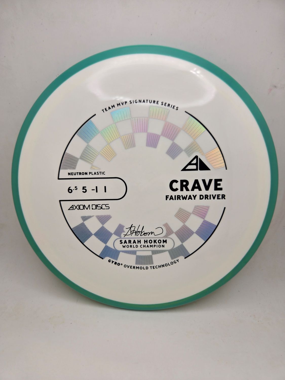 Axiom Discs Neutron Crave Sarah Hokom White Plate Teal Rim 167g