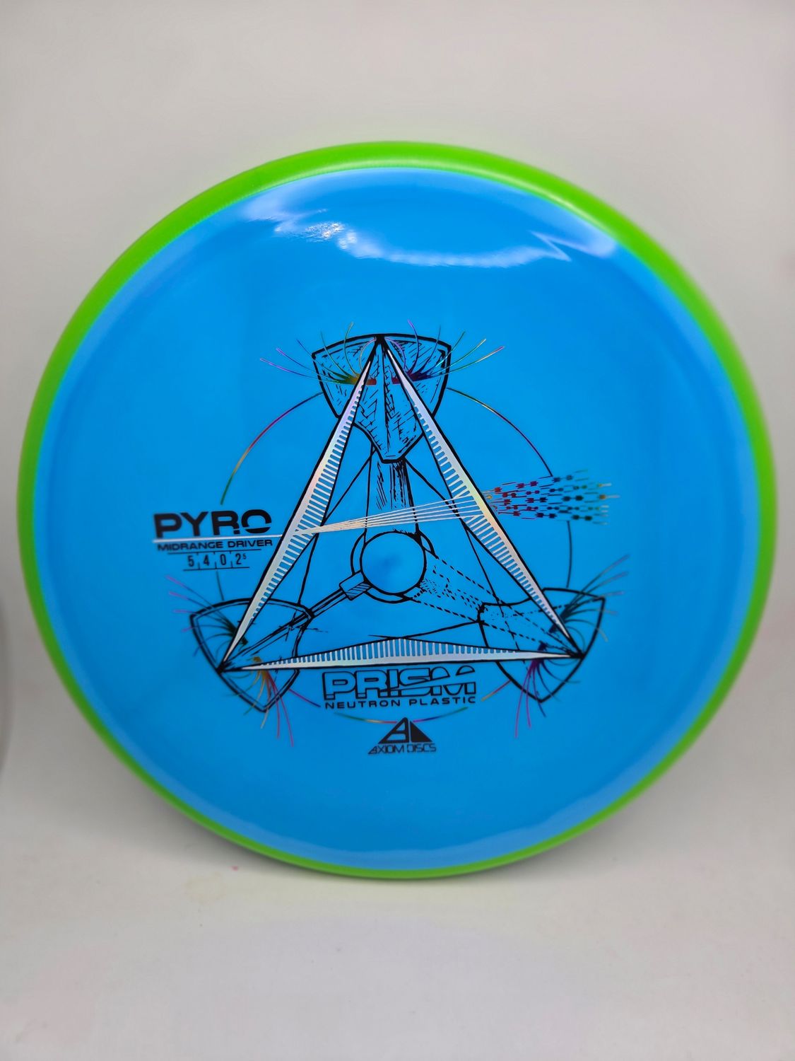 Axiom Discs Pyro Prism Neutron Blue with Green Rim 172g