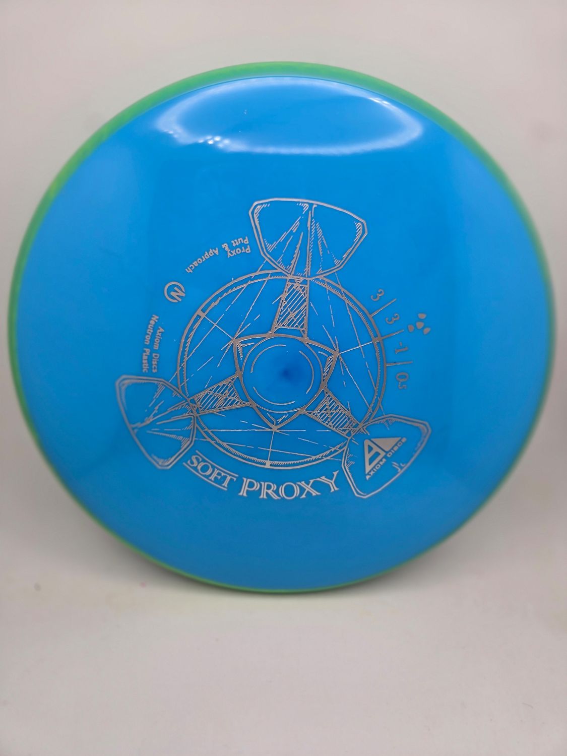 Axiom Discs Proxy Soft Neutron Blue with Green Rim 172g
