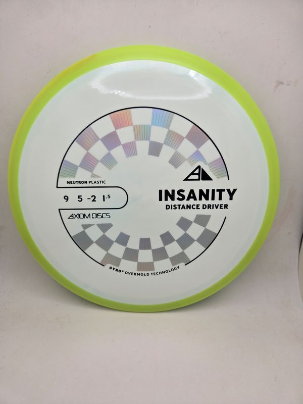 Axiom Discs Insanity White with Dayglow Green Rim 169g