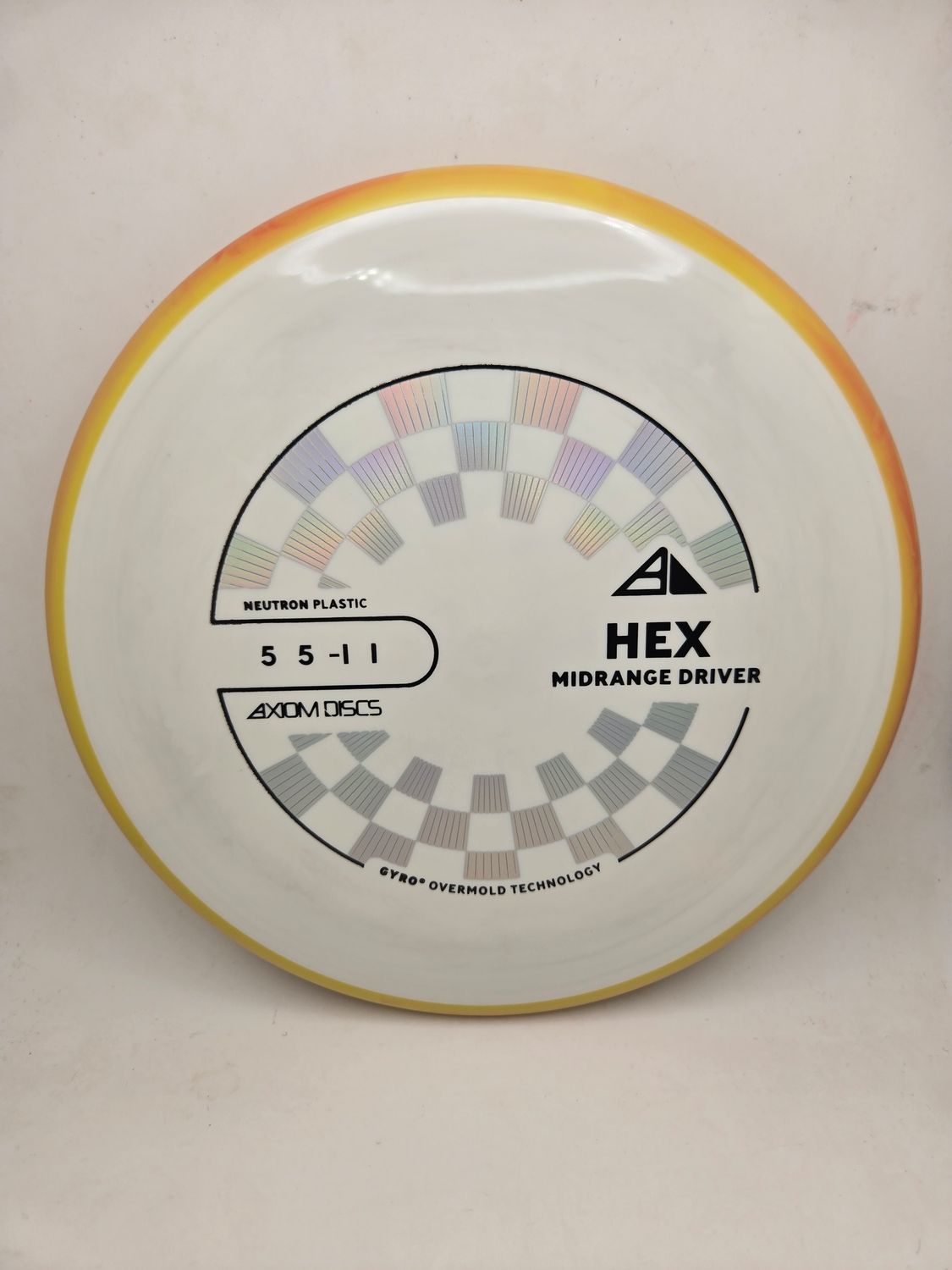 Axiom Discs Hex Neutron White with Orange Swirly Rim 174g