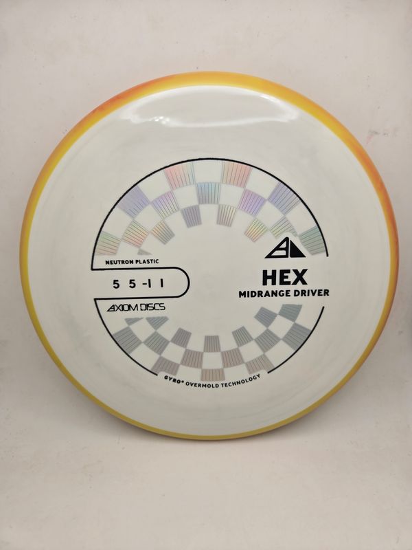 Axiom Discs Hex Neutron White with Orange Swirly Rim 174g