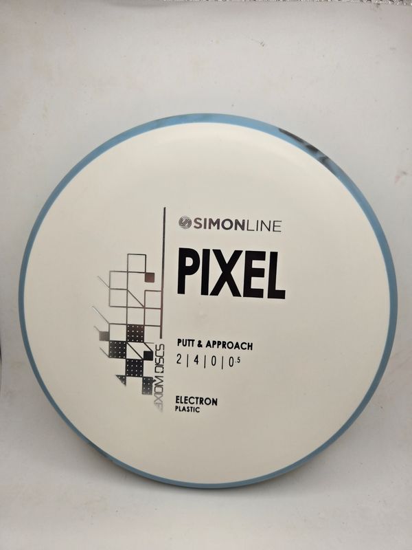 Axiom Discs- Simon Line - Electron Pixel - Stock White with Swirly Black/Blue Rim 174g