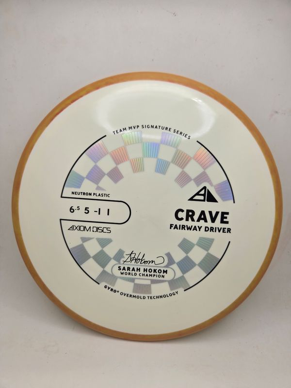 Axiom Discs Neutron Crave Sarah Hokom White with Swirly Orange Rim 172g