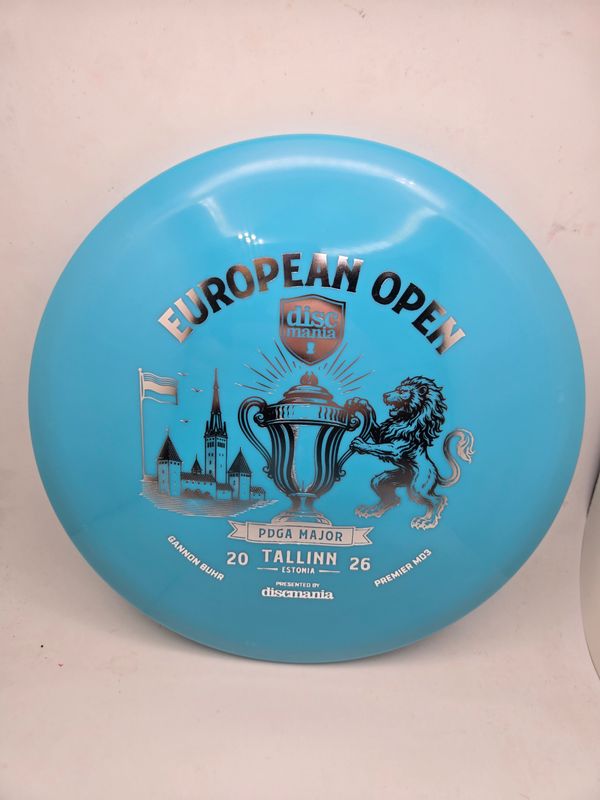 Discmania Discs Gannon Buhr Triumph Series Q-Line Premier MD3 (2026 European Open) Sky Blue with Silver Stamp 177g