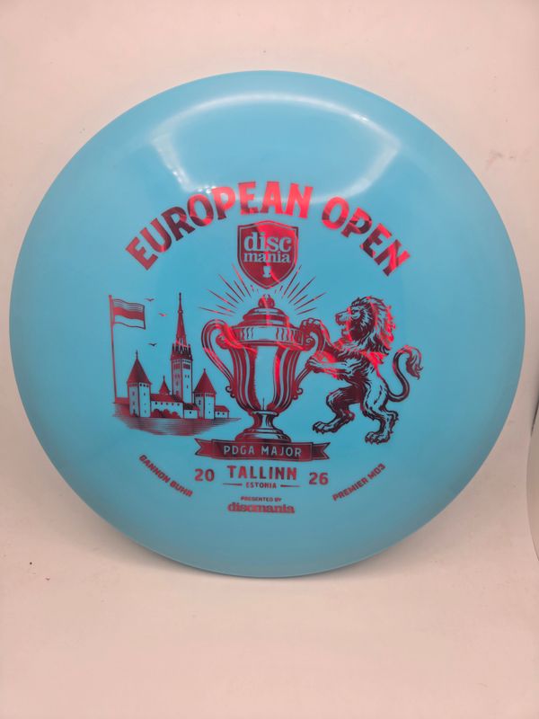 Discmania Discs Gannon Buhr Triumph Series Q-Line Premier MD3 (2026 European Open) Sky Blue with Red Stamp 177g