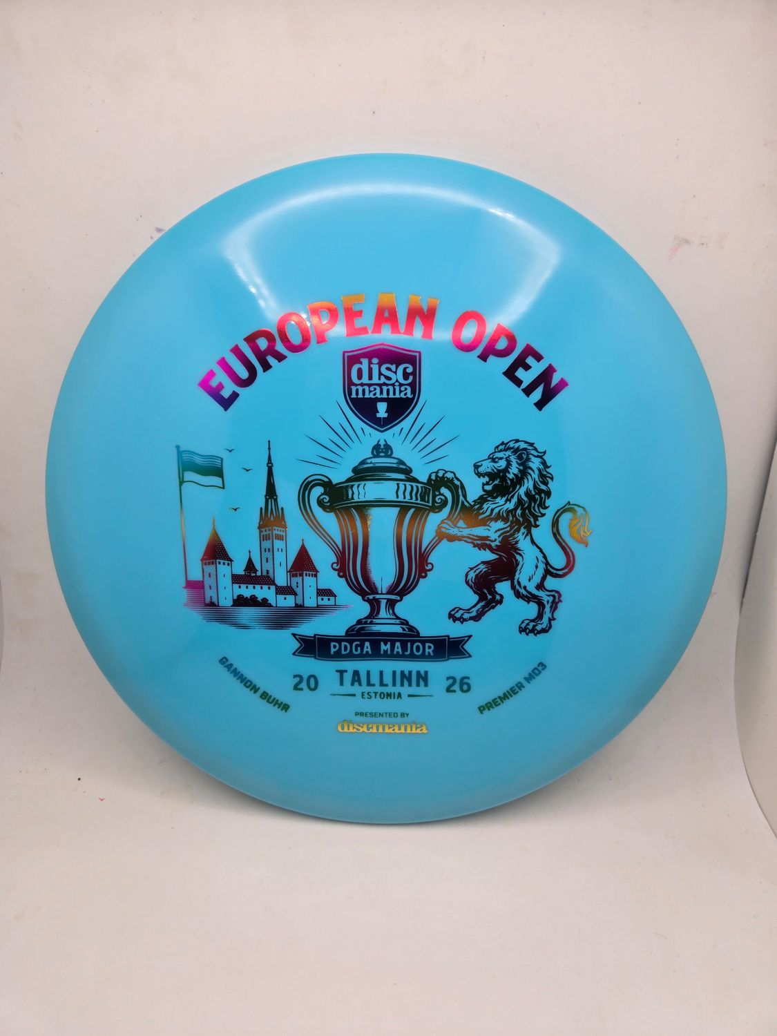 Discmania Discs Gannon Buhr Triumph Series Q-Line Premier MD3 (2026 European Open) Sky Blue with Gradient Stamp 177g