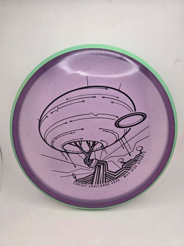 Axiom Discs Circuit Challenge Particle Glow Proton Paradox Purple with Green Rim 178g