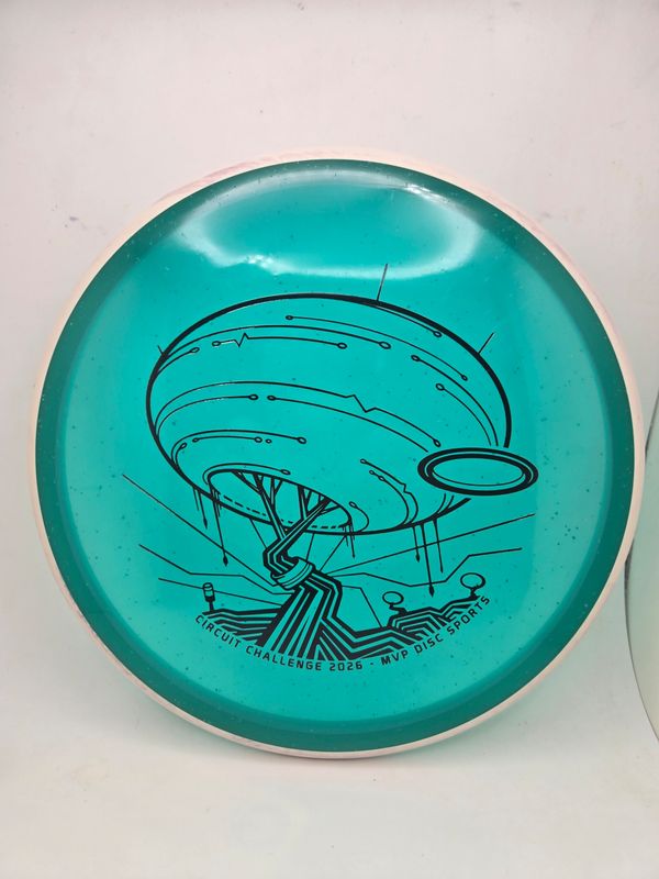 Axiom Discs Circuit Challenge Particle Glow Proton Paradox Teal with Swirly White/Grey Rim 178g