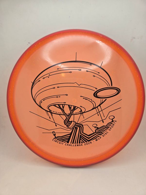 Axiom Discs Circuit Challenge Particle Glow Proton Paradox Orange with Swirly Red Rim 176g