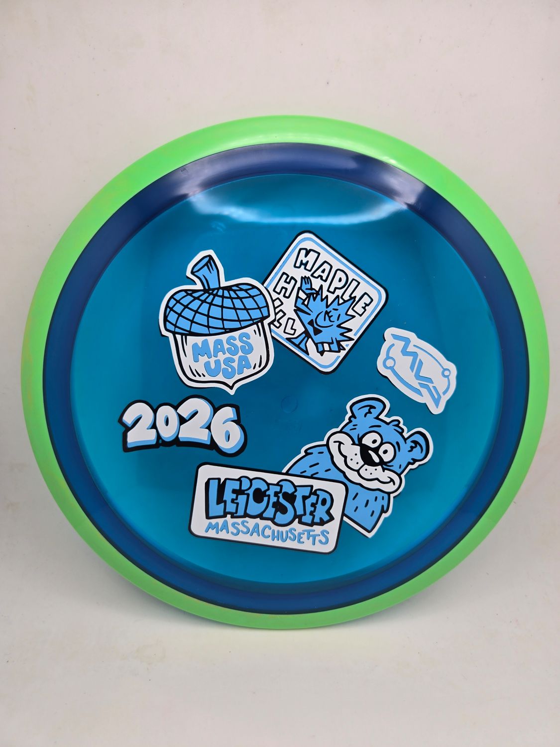 Axiom Discs MVP OPEN 2026 Proton Aspect Blue with Dayglow Green Rim 171g