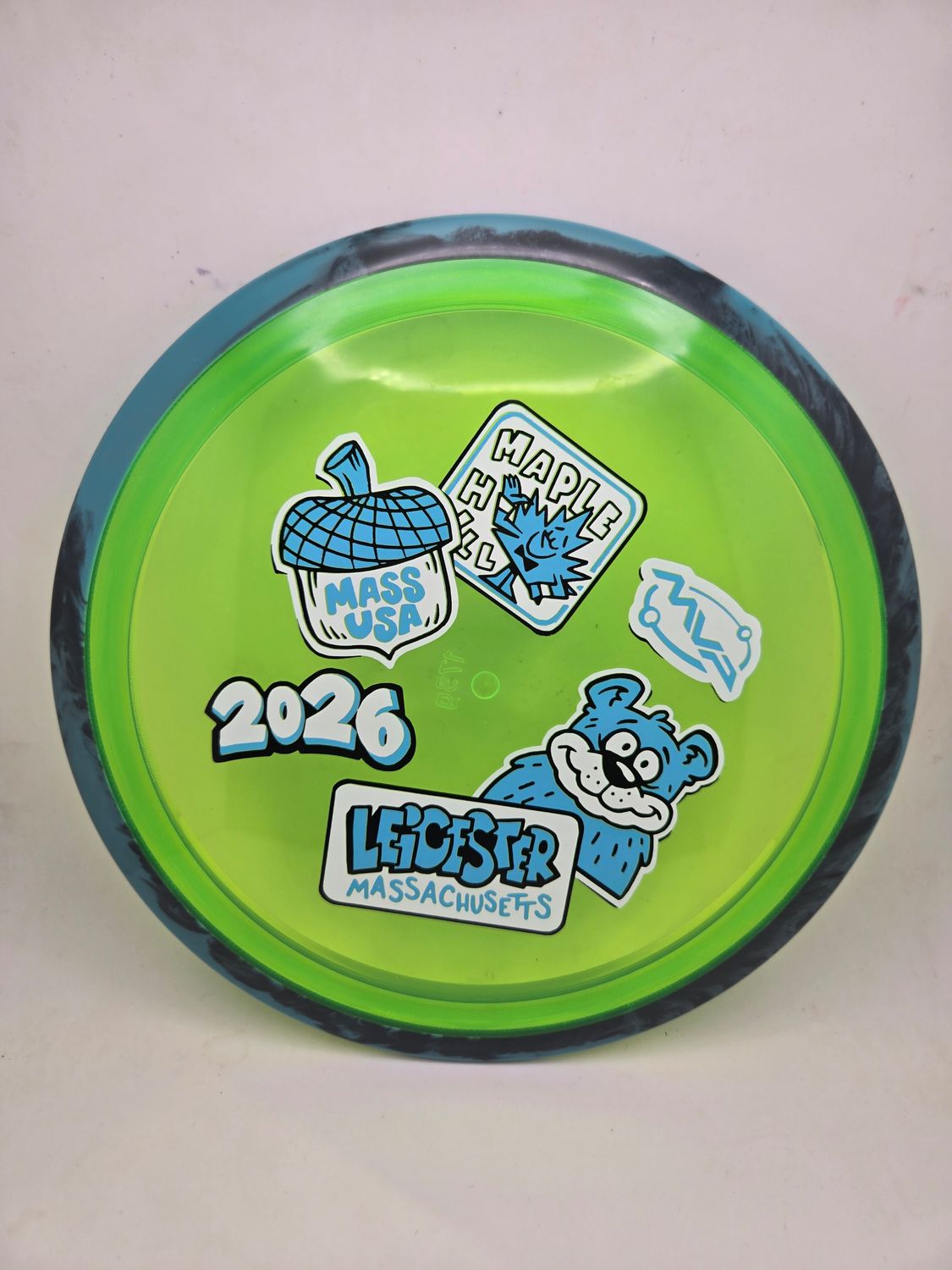 Axiom Discs MVP OPEN 2026 Proton Aspect Dayglow Green with Swirly Black and Blue 173g