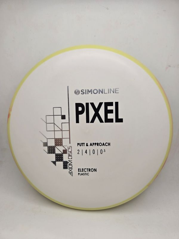 Axiom Discs- Simon Line - Electron Pixel - Stock White with Swirly Yellow Rim 173g