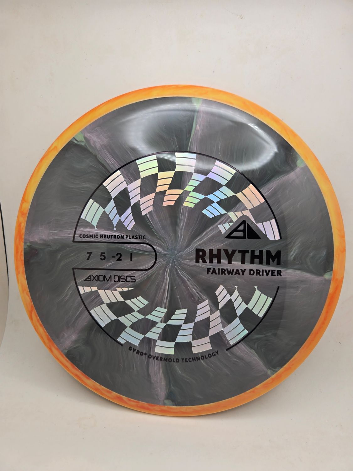Axiom Discs Cosmic Neutron Rhythm Grey with Swirly Orange Rim 175g