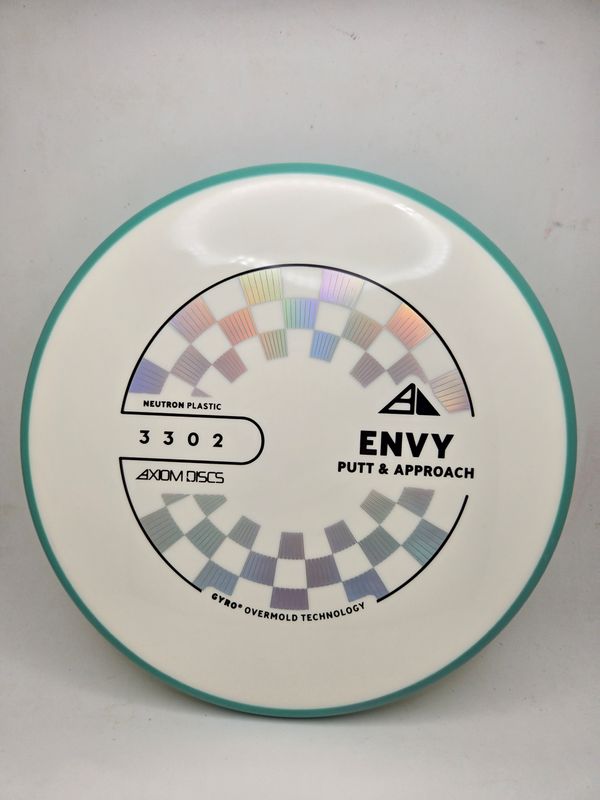 Axiom Discs Envy Neutron White with Teal Rim 174g.