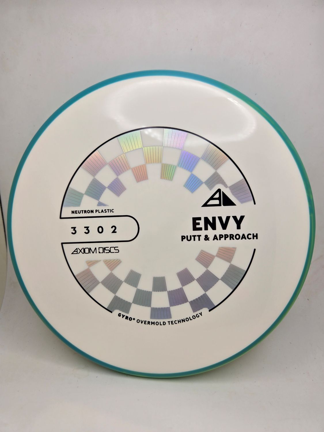 Axiom Discs Envy Neutron White with Swirly Teal/Green Rim 174g