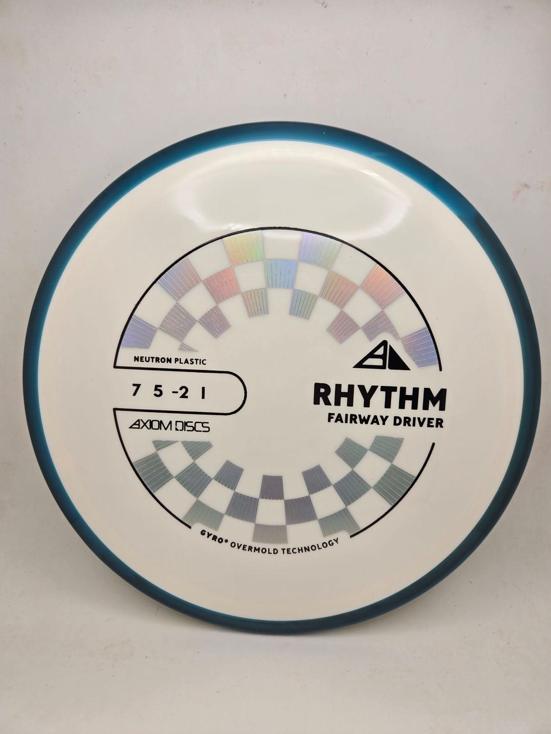 Axiom Discs Neutron Rhythm White with Swirly Blue Rim 163g