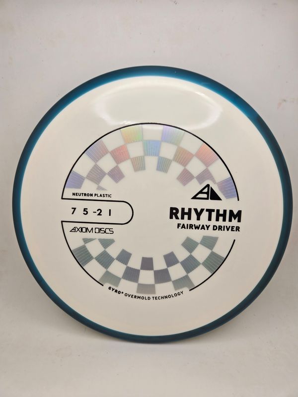 Axiom Discs Neutron Rhythm White with Swirly Blue Rim 163g