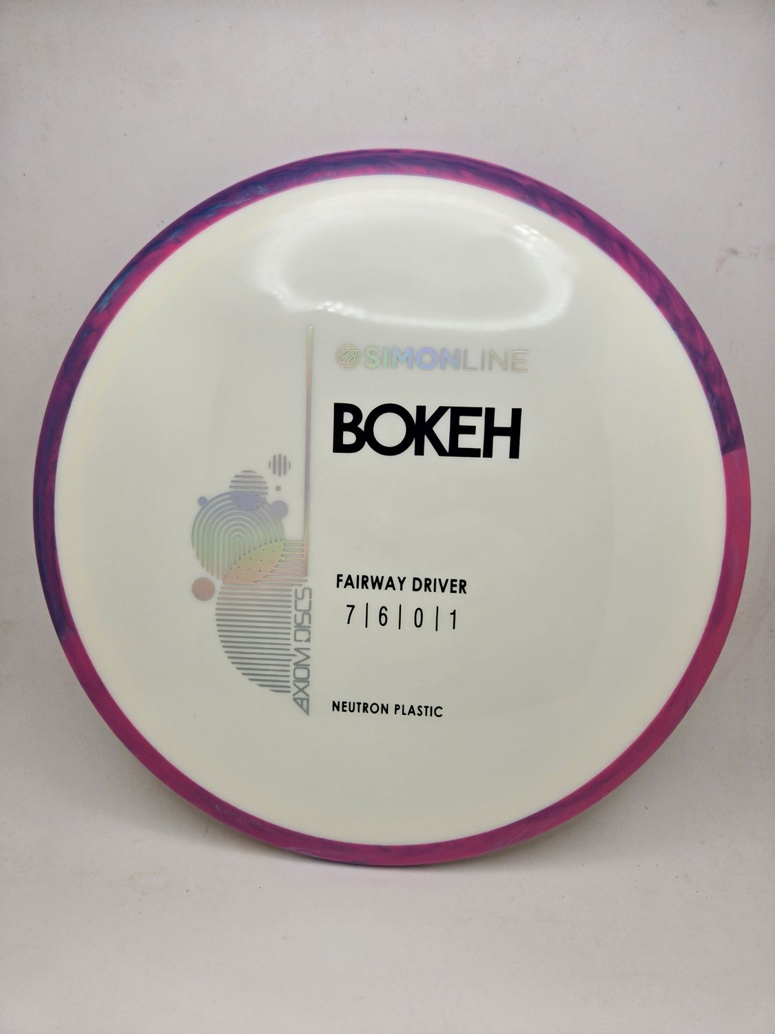 Axiom Discs Neutron Bokeh White with Swirly Pink Rim 174g