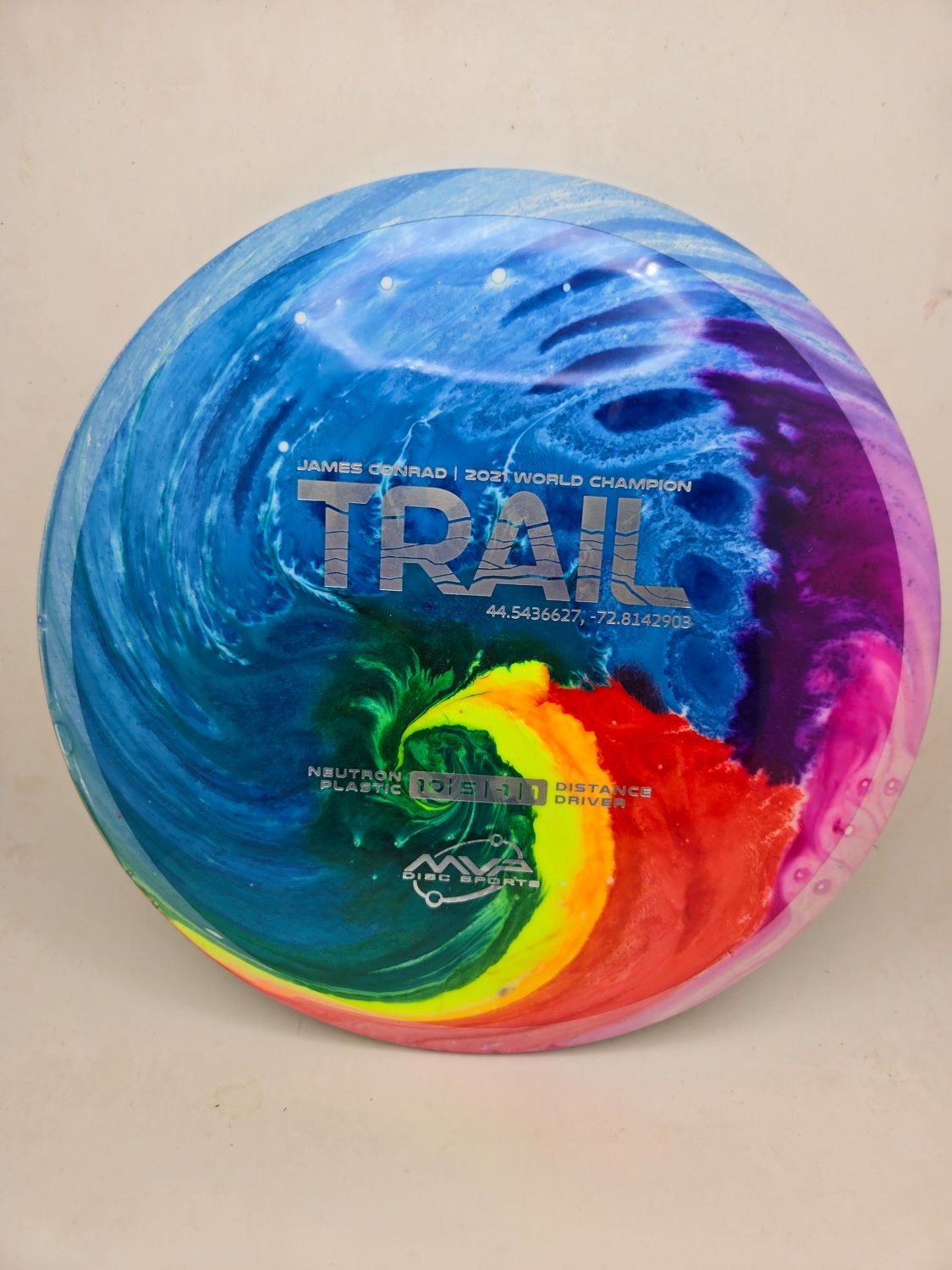 MVP Discs Neutron Trail Dyed Rainbow Swirl 174g