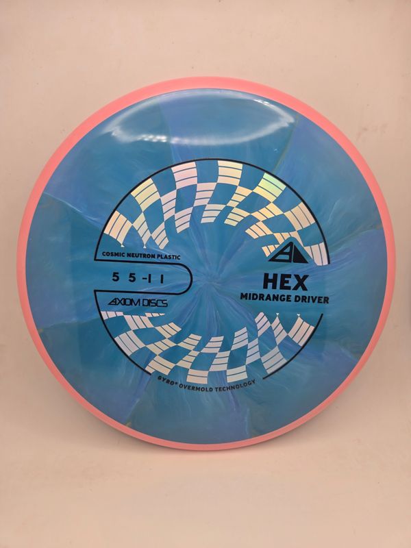 Axiom Discs Hex Cosmic Neutron Blue with Pink Rim 177g