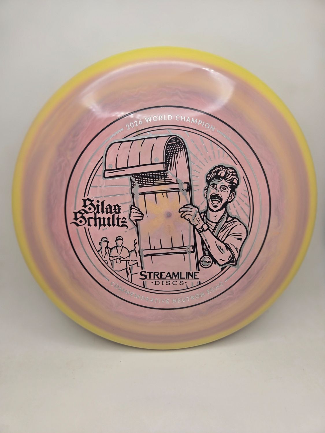 Streamline Discs Streamline Neutron Echo - Silas Schultz 2026 World Championship Commemorative Edition Pinkish/Purple with Yellow Rim 177g