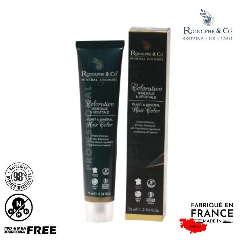 PPD Free &amp; Ammonia Free/ 98% Natural / Minerals Permanent hair color for Salon Use 不含胺及苯二胺 /天然礦物永久染膏系列 (法國製造)