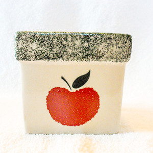 3.5 oz Soy Candle Square Apple Crock Container