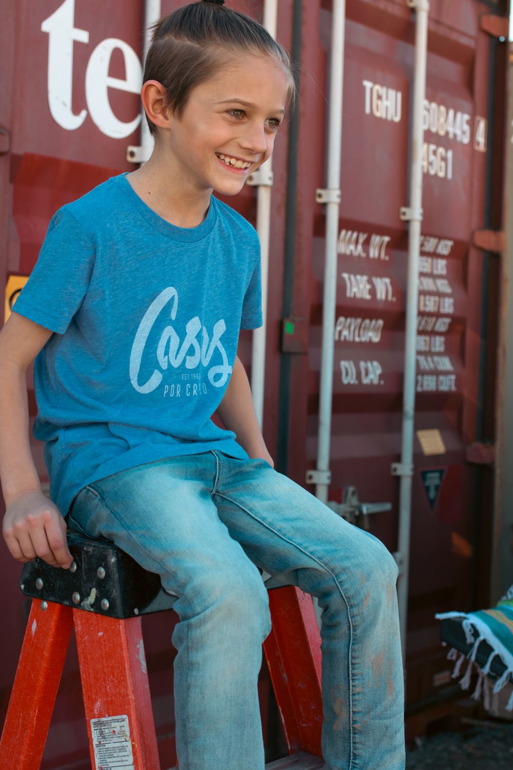 CLASSIC SCRIPT KIDS TEE BLUE