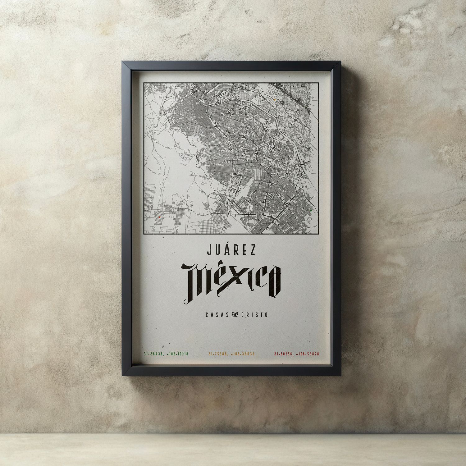 JUAREZ MAP 13X19 POSTER