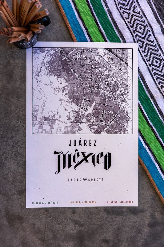 JUAREZ MAP 13X19 POSTER
