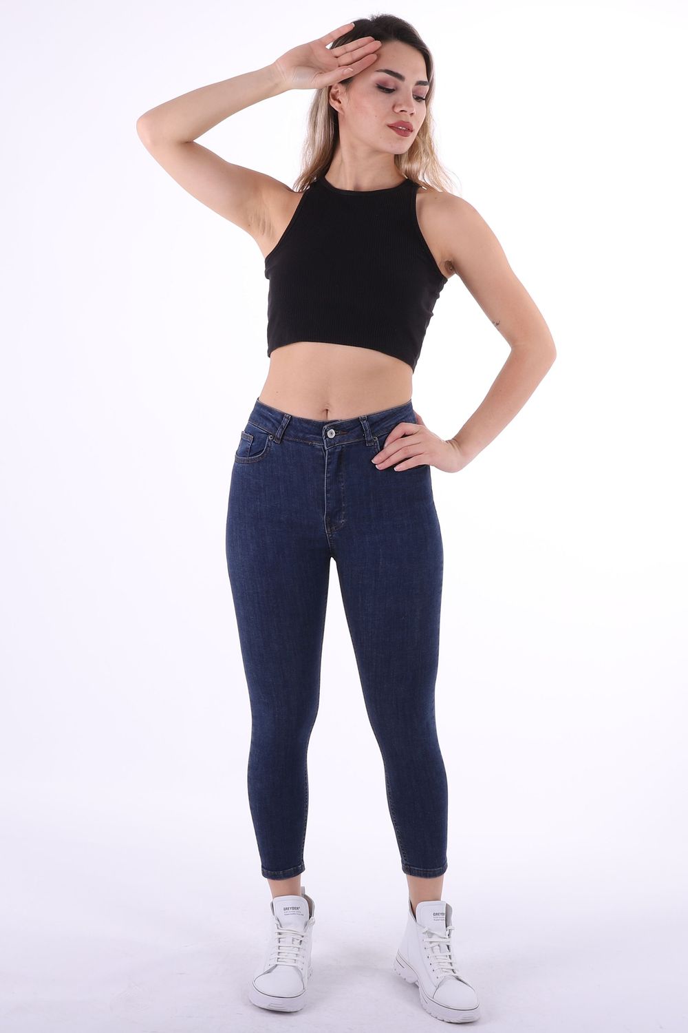 Jeans Hose für Damen - Navy blau