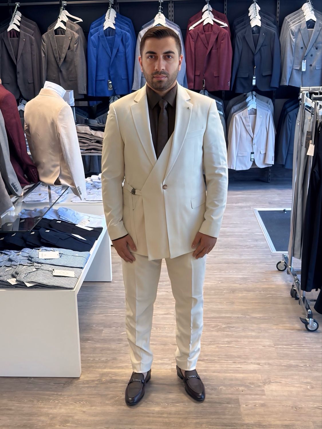 Herrenanzug mit Wrap Blazer