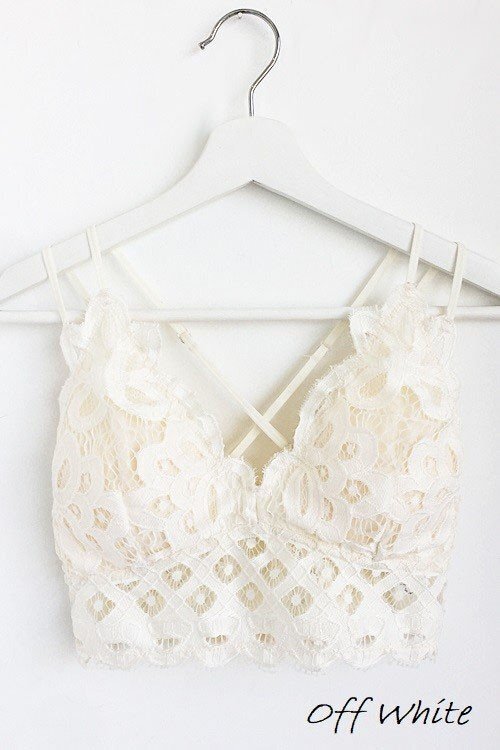 Crochet Lace Bralette Office and Lavender
