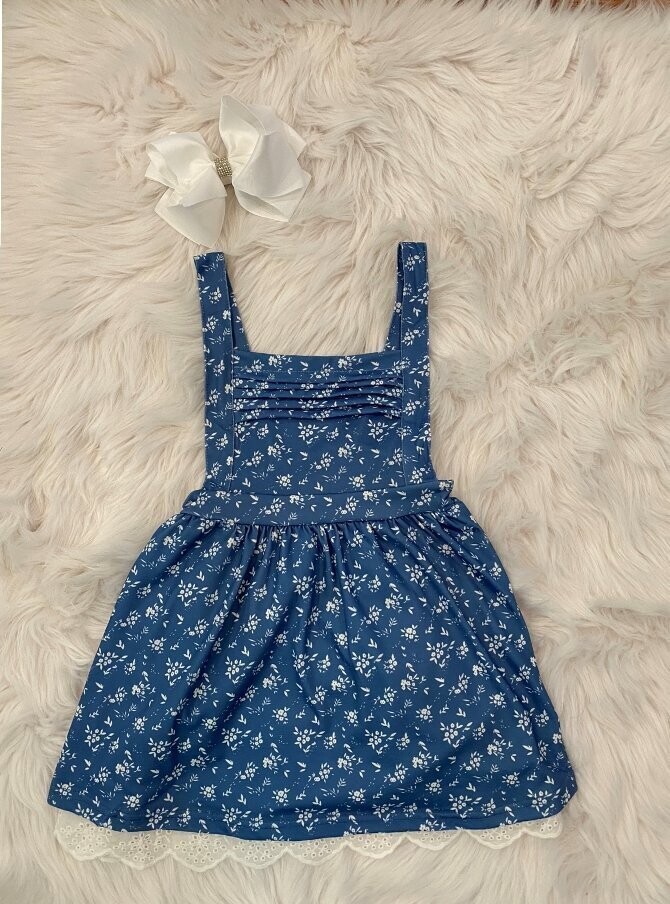 Blue Floral Lace Dress