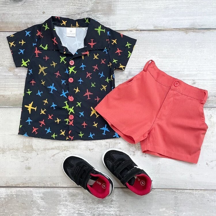 Neon Planes Short Set