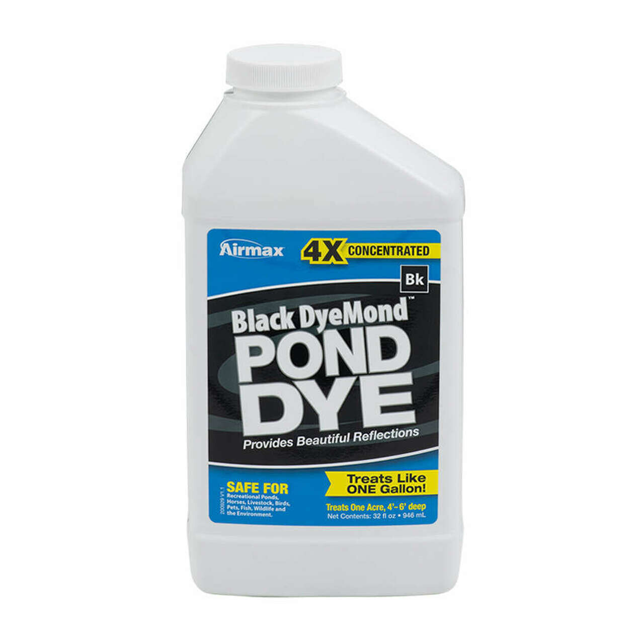 Airmax® Black DyeMond™ 4X Concentrated Pond Dye, 1 quart
