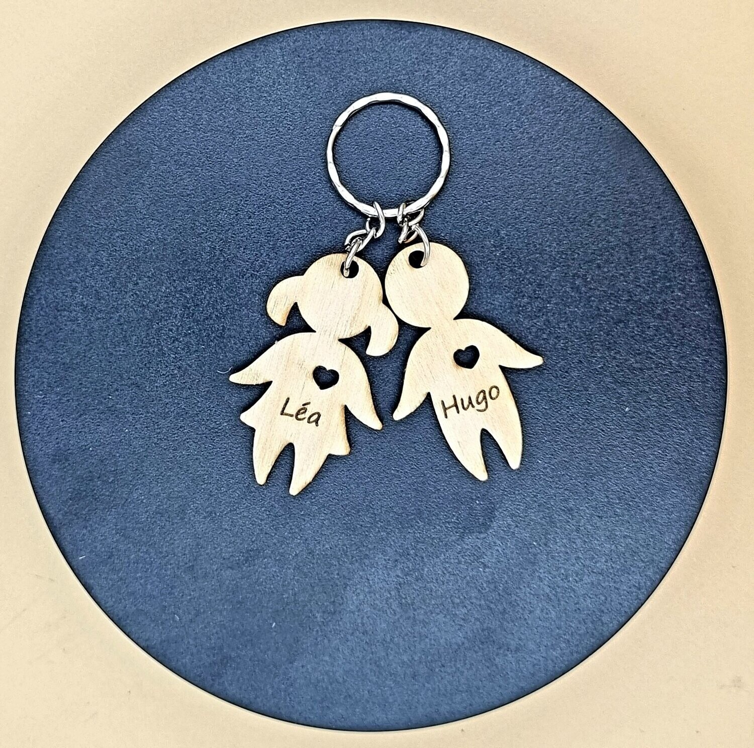 Porte-Clés Familial Personnalisé avec Personnages Enfants